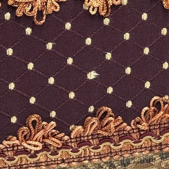 Croscill Home Tapestry Accent Pillow Boudoir Burgundy Gold Fringe Rectangular - Picture 2 of 12